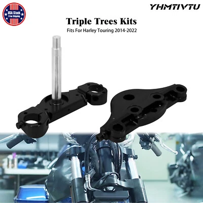 11 Degree Raked 21'' 23'' Wheels Triple Trees Kits Fit For Touring Glides 14-22 Foto 1 de 4