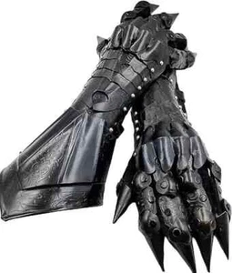 Medieval Gloves Gauntlet Black Metal Gauntlets Gothic Armor Gloves Pair of Armor - Picture 1 of 5