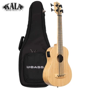 Kala U-BASS Solid Bamboo Fretted Bass Ukulele w/ Deluxe Padded Bag UBASS-BMB-FS - Picture 1 of 4