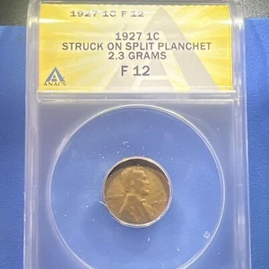 1927 P Lincoln Wheat Cent 2.3 Grams Split Planchet Error - Picture 1 of 4
