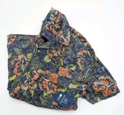 Camisa para hombre George Hibiscus 🌺 L floral hawaiana manga corta botón (H12) Foto 1 de 4