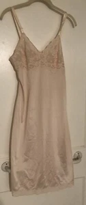 Vintage Nylon Slip 34 Long Lorraine Lace Full Dress S Small - Picture 1 of 6