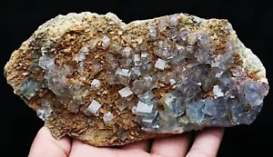 WOW!!! Seltene transparente blaue Würfel Fluorit Kristall Mineral Probe / China - Bild 1 von 12