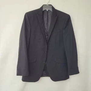 Kenneth Cole Wool Blazer Mens 40L Two Button Double Vent Back Black Classic - Picture 1 of 16