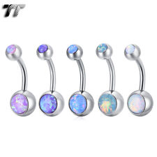 TT 8mm Surgical steel Opal Round Belly Bar (BL218) 5 Colours  NEW
