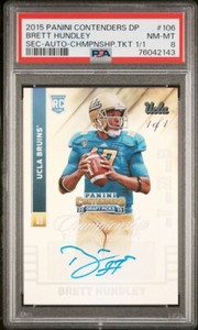 Brett Hundley 2015 Panini Contenders DP Championship Ticket RC Auto 1/1 PSA 8