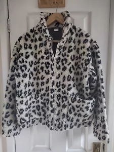 BNWT Women's/ Girl's Next Leopard Print Fleece Jacket - Size S - Age 15 - White - Picture 1 of 4