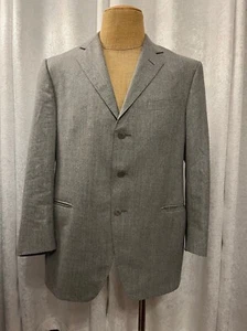 Lubiam STUDIO Men's Sports Coat Gray 100% Virgin Wool Three Button Size 42 C - Picture 1 of 11