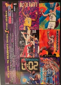 95-96 Skybox NBA Hoops Series 1 Slam Dunks Perforated Larry Johnson Scott Burrel - Picture 1 of 2