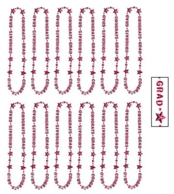 Red Congrats Grad Beads of Expression #50595R, Collar Rojo Graduación, 12 piezas Foto 1 de 4