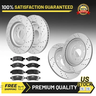 Front Rear Rotors Brakes Pads For 2007 - 2016 Chevy Traverse GMC Acadia Enclave - Image 1 of 4