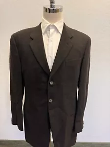 MANI BY GIORGIO ARMANI Finely Textured Stripe Wool Jacket in Chocolate Size 46 R - Picture 1 of 11