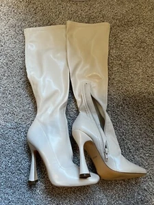 Liliana Cream Beige Boots Booties Size 6 High Heel - Picture 1 of 10