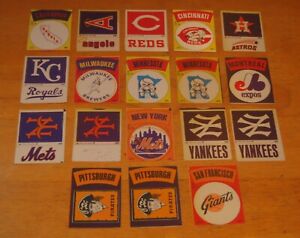 (18) 1968-72 Fleer Baseball Cloth Stickers * Expos Yankees Giants Angels Reds +