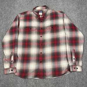 Patagonia Fjord Flanellhemd Herren M rot weiß kariert langarm Bio Baumwolle - Bild 1 von 6