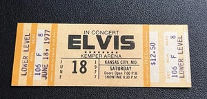 Elvis Original Full Ticket / June 1977 / Kansas City / Last Tour - Picture 1 of 2