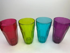 4 x Schmuck farbige Vintage Trinkglas Becher PASABAHCE PALAKS - Bild 1 von 3