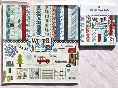 Almohadilla para cartulina Echo Park Winter Park 6x6 y colección 12x12 2 caras con pegatinas Foto 1 de 4