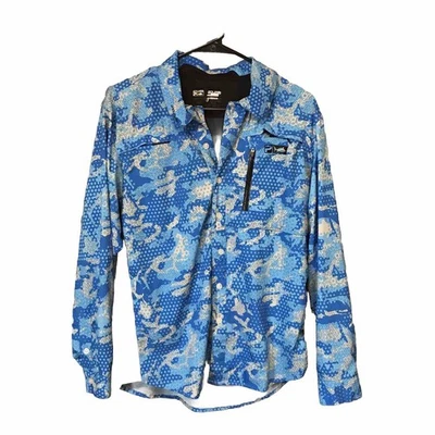 Camisa Guía Pelágica Eclipse Serie Pro Hombres S Equipo Offshore Pesca Azul Camuflaje Foto 1 de 4