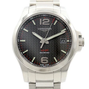 LONGINES WATCH CONQUEST VHP L3.716.4 DATE BLACK STAINLESS STEEL QUARTZ MEN'S F/S - Picture 1 of 6