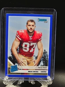 Donruss Nick Bosa 2019 clasificación novato prueba de prensa azul #318 (San Francisco 49ers) - Imagen 1 de 2