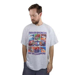 Vintage 1998 Denver Broncos T-Shirt XL Super Bowl XXXII 1997 AFC Champs NFL Tee - Picture 1 of 8