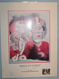 STEVE YOUNG BOLD IN GOLD LITHO BY STEVE HOSKINS 206/240 SIGNED 24" X 18" (READ) - Picture 1 of 3