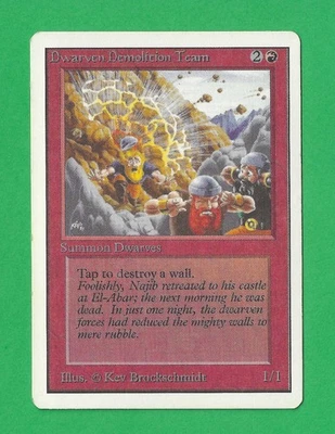 1993 Magic the Gathering - Dwarven Demolition Team Summon Dwarves Unlimited MTG - Image 1 of 2