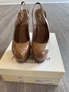 Yves Saint Laurent Tribtoo 105 Slingbac Vitello Vernice - Imagen 1 de 8