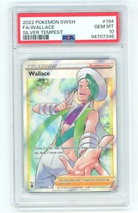 Wallace 194/195 PSA 10 GEM MT Silver Tempest Full Art Ultra Rare Pokemon Card - Picture 1 of 2