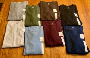 SONOMA Mens Waffle Thermal Crewneck L/S T-SHIRT M L XL 2XL (6 Colors) NWT - Picture 1 of 10