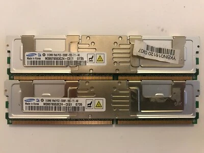2 x Samsung 512 MB 1Rx8 PC2-5300F-555-11-A0 M395T6553CZ4-CE61 0735 - Image 1 of 3