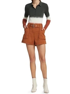 Derek Lam 10 Shorts Crosby Monterey rostorange mit Gürtel Größe 2 - Bild 1 von 5