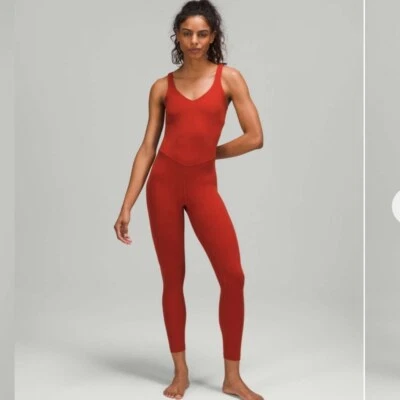 [10] 2022 Lululemon Athletica Align полная длина тела костюм 25» кайенский красно-оранжевый - Изображение 1 из 4
