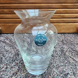 NOS LENOX Full Lead Crystal Small Vase W/ Etched Leaves 5” Tall - Picture 1 of 4
