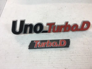 FIAT UNO TURBO DIESEL sigle targhette anteriore griglia e posteriore portellone - Imagen 1 de 1