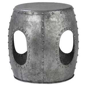Mesa auxiliar metal plata aspecto moderno decorativa Vantaa Ø38cm para salón - Imagen 1 de 6