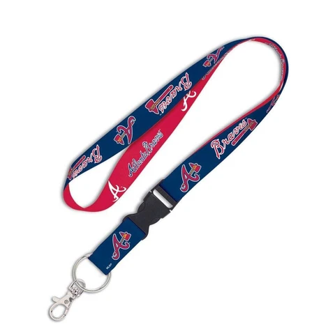 WinCraft MLB Atlanta Braves Lanyard with Detachable Buckle, 3/4" Cover