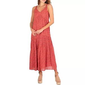 WOMEN'S 100% COTTON TIERED SLEEVELESS MAXI DRESS BY JOIE  SIZE MED NEW - Picture 1 of 4