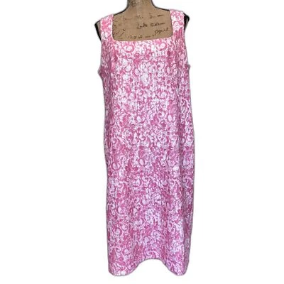 Worth Lace Overlay Shift Dress Hot Pink Sleeveless Office Siren Plus Size 16 - Image 1 of 4