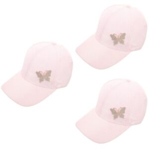  3pcs Baseball Cap Outdoor Sun Hat Breathable Summer Hat Rhinestone Butterfly