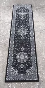 Elegance Black 26' x 88" Trad Runner Area Rug Made In Turkey - Picture 1 of 3