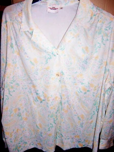 FIRE ISLANDER MUJER Preciosa l/s b/d amarillo/verde blusa floral - TALLA 42 - Imagen 1 de 2