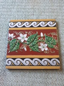 Minton Hollins Tile Antique Majolica Glazed Floral Pattern - Picture 1 of 8
