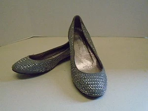 Jeffery Campbell Suede Silver Toe Studded Ballet Flats Shoes 8 M Women's Tan - Picture 1 of 5