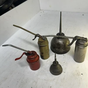 Lot Of 5 Vintage Oiler Oil Can. Finger Pump. USA.  - Picture 1 of 17
