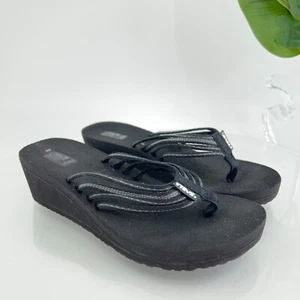 Sandalia Teva Adapto para mujer talla 6 cuña tanga deslizable chanclas negras - Imagen 1 de 10