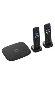 OomaOoma - Telo Air 2 Internet Home Phone Service with 2 Cordless Handsets BLK - Picture 1 of 5