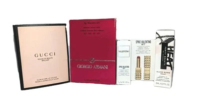 x4 Pc Luxury Lipstick Lot Gucci Armani Valentino Fenty Full & Mini Sz NEW Boxed! - Image 1 of 4