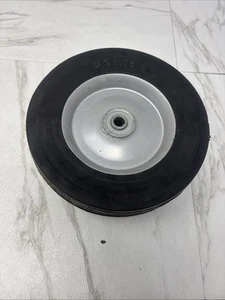 8 x 1.75 Semi-Pneumatic Ribbed Tread Wheel - 1.375" Centered - 1/2" Bearing - Picture 1 of 9